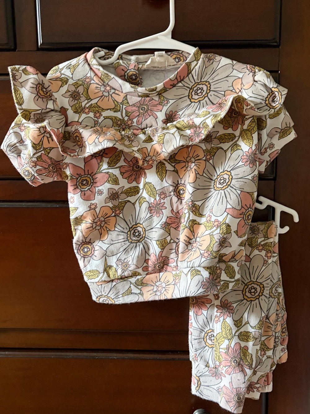 Jessica Simpson Kids Floral Ruffle Shoulder Romper